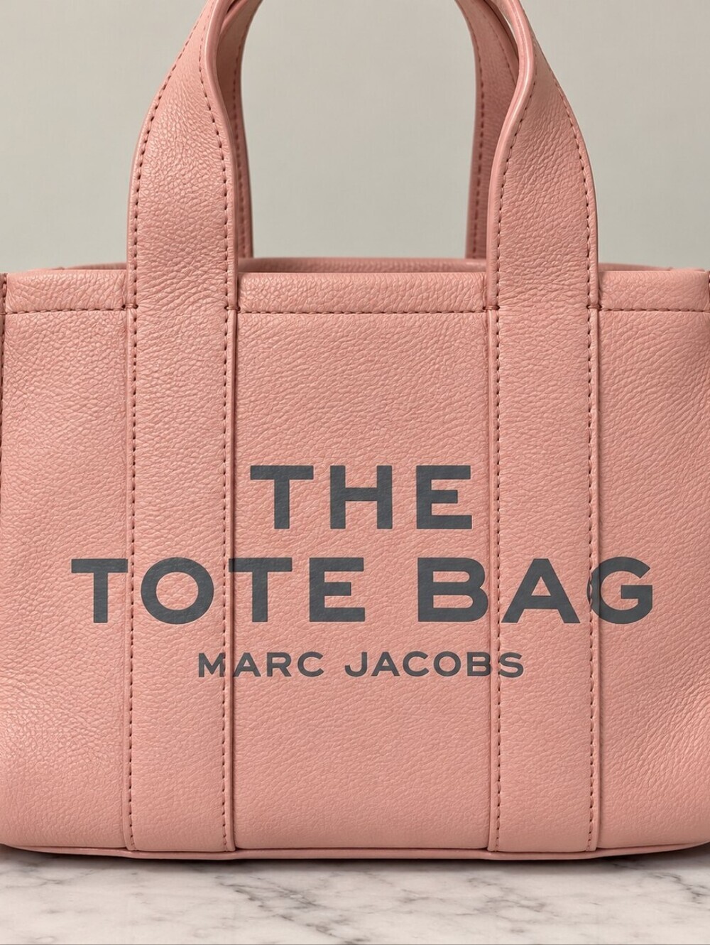 Marc Jacobs The Leather Mini Tote Bag Pink Logo Handbag